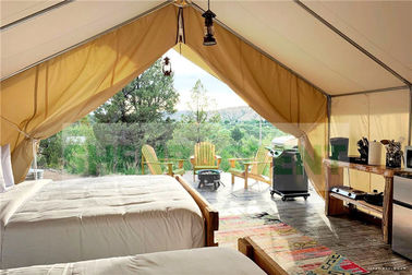 Rangka Pipa Baja Tenda Mewah Untuk Resor Canvans Untuk Hotel Camping Disesuaikan Tinggi